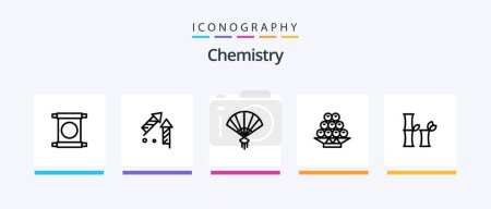 Illustration for Chemistry Line 5 Icon Pack Including experiment. search. experiment. science. atom. Creative Icons Design - Royalty Free Image