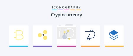 Téléchargez les illustrations : Cryptocurrency Flat 5 Icon Pack Including coin. crypto currency. bitconnect. crypto. digibyte. Creative Icons Design - en licence libre de droit