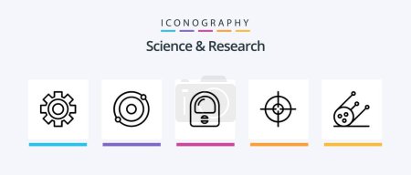 Téléchargez les illustrations : Science Line 5 Icon Pack Including . science. science. research. suit. Creative Icons Design - en licence libre de droit