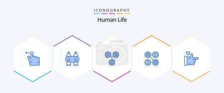 Illustration for Human 25 Blue icon pack including . social. - Royalty Free Image