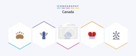 Illustration for Canada 25 Flat icon pack including park. empire. canada. royal. crown - Royalty Free Image