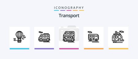 Illustration for Transport Line 5 Icon Pack Including . transportation. transport. transport. vehicle. Creative Icons Design - Royalty Free Image