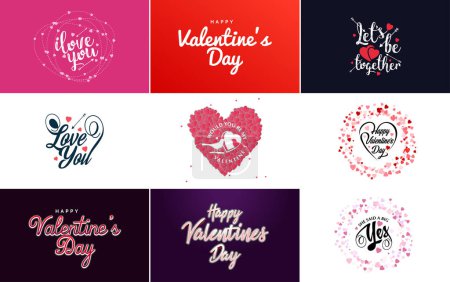 Illustration for Be My Valentine lettering with a heart design. suitable for use in Valentine's Day cards and invitations - Royalty Free Image