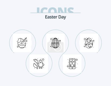 Ilustración de Easter Line Icon Pack 5 Icon Design. care heart. love. baby. heart. easter - Imagen libre de derechos