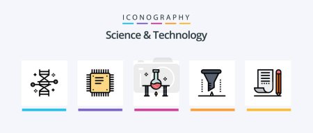 Illustration for Science And Technology Line Filled 5 Icon Pack Including cloud service. cloud computing. echography. science lab. science. Creative Icons Design - Royalty Free Image