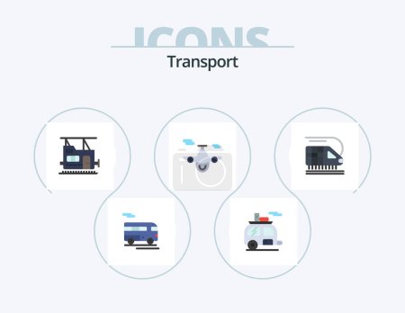 Illustration for Transport Flat Icon Pack 5 Icon Design. transport. world. transport. transport. airplane - Royalty Free Image