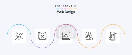 Téléchargez les illustrations : Web Design Line 5 Icon Pack Including virus. scan. tools. bug. web - en licence libre de droit