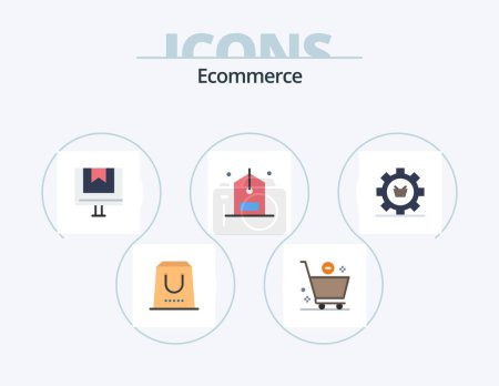 Illustration for Ecommerce Flat Icon Pack 5 Icon Design. discount. commerce. minus. check. e - Royalty Free Image