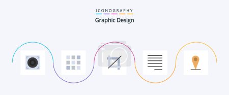 Téléchargez les illustrations : Design Flat 5 Icon Pack Including . align. map - en licence libre de droit