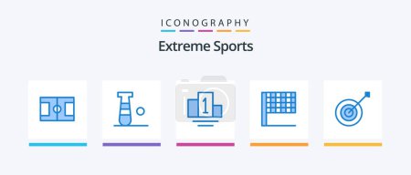 Illustration for Sport Blue 5 Icon Pack Including . sport. trophy. collection. Creative Icons Design - Royalty Free Image