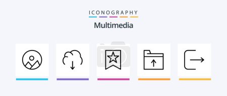 Téléchargez les illustrations : Multimedia Line 5 Icon Pack Including . post. wave. sound. Creative Icons Design - en licence libre de droit