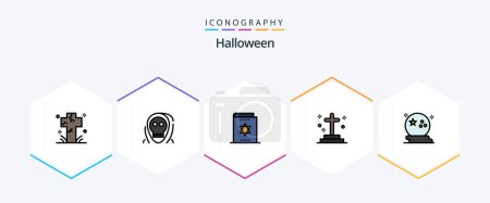 Illustration for Halloween 25 FilledLine icon pack including ghost. dead. halloween. magician. magic - Royalty Free Image