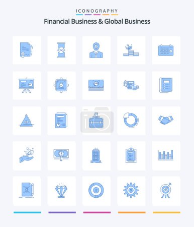 Illustration for Creative Financial Business And Global Business 25 Blue icon pack  Such As success. growth. sand. grow. light - Royalty Free Image