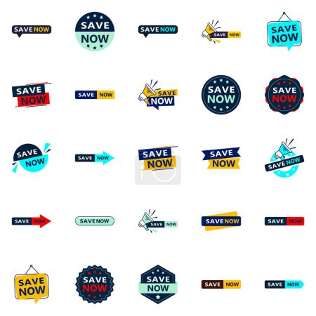 Ilustración de 25 Versatile Typographic Banners for promoting savings across media - Imagen libre de derechos