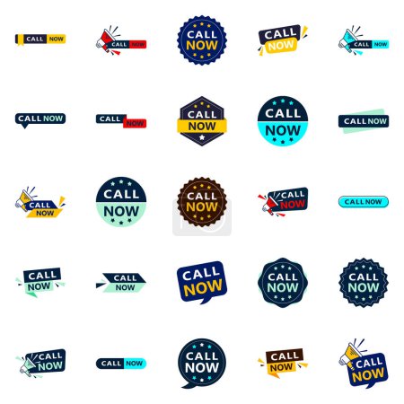 Téléchargez les illustrations : 25 Innovative Typographic Banners for promoting calling - en licence libre de droit