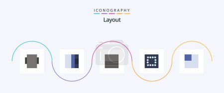 Illustration for Layout Flat 5 Icon Pack Including . - Royalty Free Image