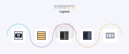 Ilustración de Layout Line Filled Flat 5 Icon Pack Including . . - Imagen libre de derechos