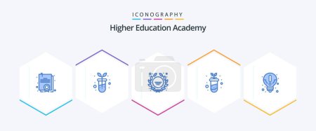 Illustration for Academy 25 Blue icon pack including knowledge. idea. star. about. study - Royalty Free Image
