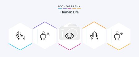 Ilustración de Paquete de iconos de Human 25 Line incluyendo humanos. avatar. Ojo. La mano. dedos - Imagen libre de derechos