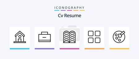 Illustration for Cv Resume Line 5 Icon Pack Including . education. school. award. school. Creative Icons Design - Royalty Free Image