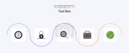 Téléchargez les illustrations : Tools Flat 5 Icon Pack Including . toolbox. - en licence libre de droit