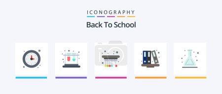 Illustration for Back To School Flat 5 Icon Pack Including school. education. education. books. school. Creative Icons Design - Royalty Free Image
