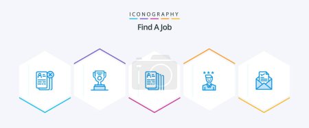 Ilustración de Find A Job 25 Blue icon pack including path. growth. cup. career. search - Imagen libre de derechos