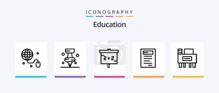 Illustration for Education Line 5 Icon Pack Including earth. stationary. eraser.. Creative Icons Design - Royalty Free Image