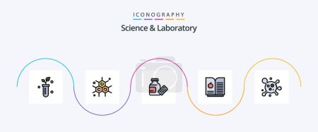 Illustration for Science Line Filled Flat 5 Icon Pack Including . medicine. science. atom - Royalty Free Image