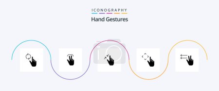 Illustration for Hand Gestures Glyph 5 Icon Pack Including move. up. tab. finger. pinch - Royalty Free Image