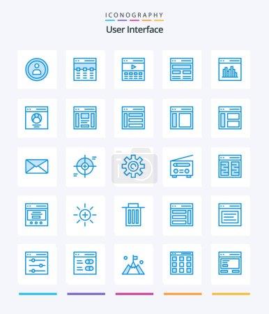 Téléchargez les illustrations : Creative User Interface 25 Blue icon pack  Such As user. communication. communication. coding. user - en licence libre de droit