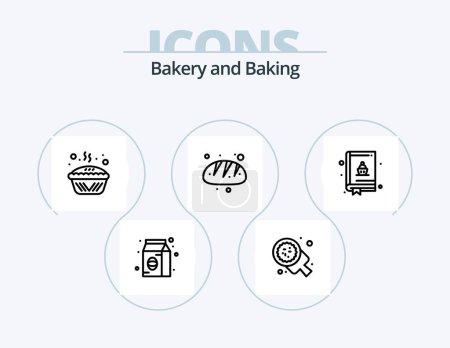 Illustration for Baking Line Icon Pack 5 Icon Design. . cooking. appliance. cook. appliances - Royalty Free Image