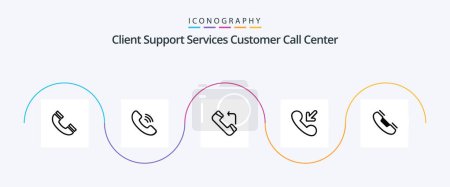 Illustration for Call Line 5 Icon Pack Including e . call. ring. phone - Royalty Free Image