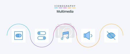 Ilustración de Paquete de iconos de Multimedia Blue 5 incluido. volumen. - Imagen libre de derechos