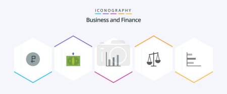 Illustration for Finance 25 Flat icon pack including graphic. libra. money. finance. balance - Royalty Free Image