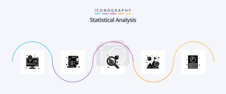 Ilustración de Análisis estadístico Glifo 5 Icon Pack Incluyendo análisis. crecimiento. Estadística. Gráfico. análisis - Imagen libre de derechos