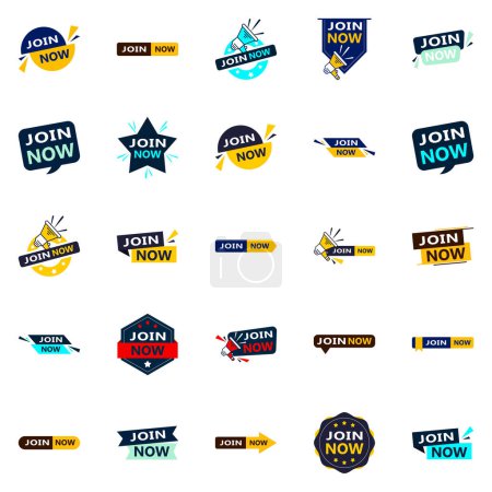 Téléchargez les illustrations : 25 Versatile Typographic Banners for promoting membership across platforms - en licence libre de droit