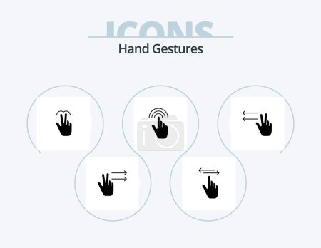 Téléchargez les illustrations : Hand Gestures Glyph Icon Pack 5 Icon Design. tap. hand. gestures. gestures. tab - en licence libre de droit