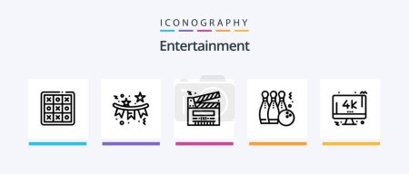 Ilustración de Entertainment Line 5 Icon Pack Including device. radio. surprise. like. study. Creative Icons Design - Imagen libre de derechos