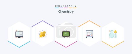 Illustration for Chemistry 25 Flat icon pack including lab. chemistry. chemistry. science. physics - Royalty Free Image