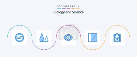 Illustration for Biology Blue 5 Icon Pack Including . lab. results. cardiogram - Royalty Free Image