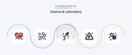 Ilustración de Science Line Filled Flat 5 Icon Pack Including . molecular. science. chemist. highly - Imagen libre de derechos
