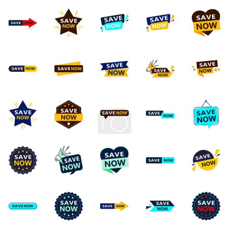 Ilustración de 25 Innovative Typographic Banners for a contemporary saving promotion - Imagen libre de derechos
