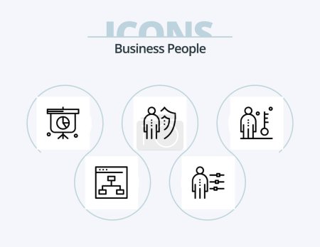 Ilustración de Business People Line Icon Pack 5 Diseño de iconos. Corporativo. negocios. Gente. servicio. cliente - Imagen libre de derechos