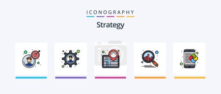 Illustration for Strategy Line Filled 5 Icon Pack Including business. strategy. mobile. management. start. Creative Icons Design - Royalty Free Image