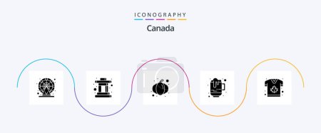 Illustration for Canada Glyph 5 Icon Pack Including canada. cup. cucurbit. canada. beer - Royalty Free Image
