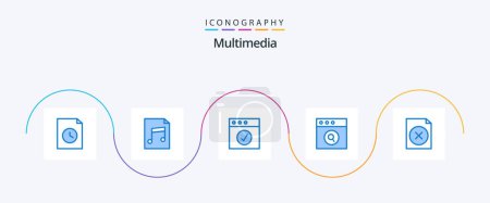 Ilustración de Paquete de iconos de Multimedia Blue 5 incluido. mac. archivo. suprimir - Imagen libre de derechos