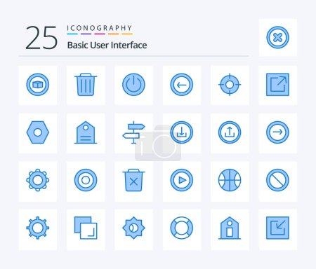 Ilustración de Paquete de iconos Basic 25 Blue Color incluyendo esencial. interfaz. Fuera. básico. aplicación - Imagen libre de derechos