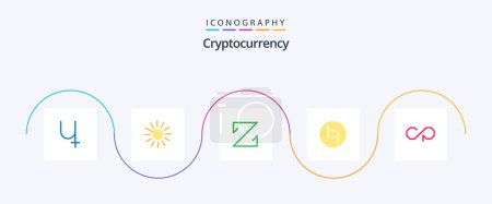 Téléchargez les illustrations : Cryptocurrency Flat 5 Icon Pack Including coin. crypto currency. z coin. crypto. ybcoin - en licence libre de droit