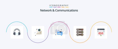 Illustration for Network And Communications Flat 5 Icon Pack Including hosting. rack. ok. database. support - Royalty Free Image
